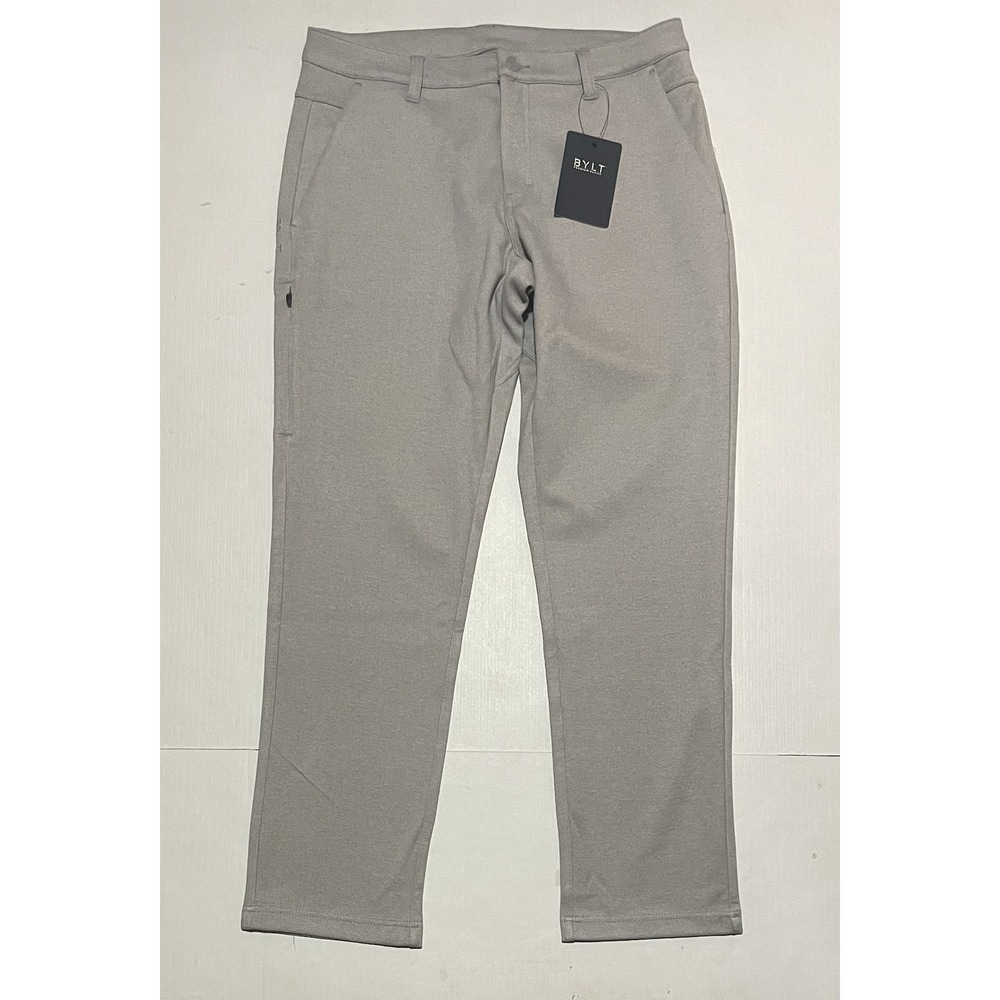 BYLT Premium Coastal Straight Leg Pants Mens Size 34 X 31" Inseam Heather Grey